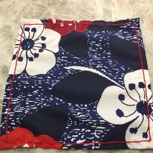 Set of 9 Cloth Napkins,  Navy Modern Print